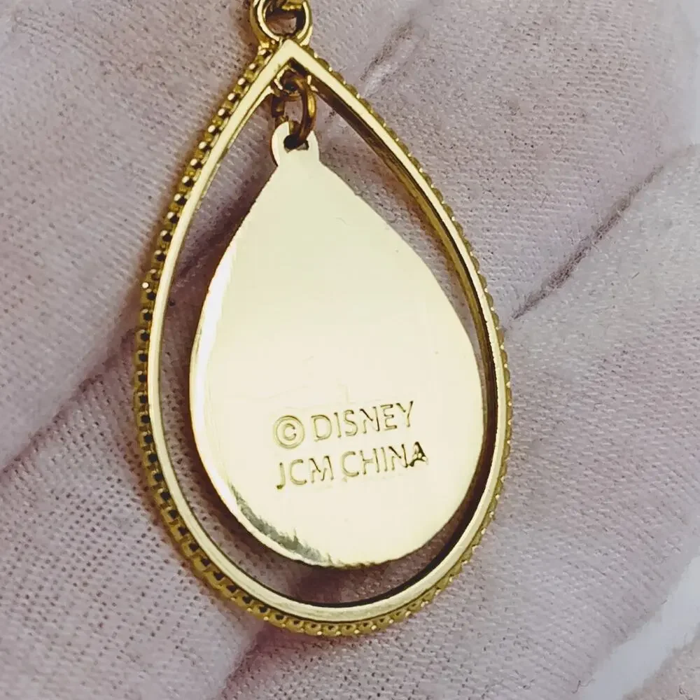 Disney Beauty and the Beast Belle Necklace Gold Teardrop